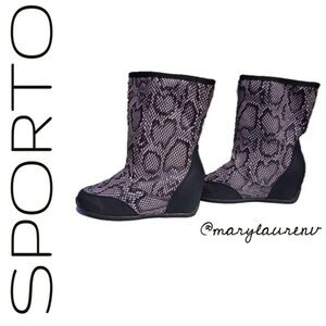Sporto Snake Print Hidden Wedge Heeled Boot